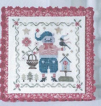 TRALALA "Un Chat En Hiver" (A Cat In Winter) Counted Cross Stitch Pattern, Flowers, Birdhouse, Chart, Pattern Only