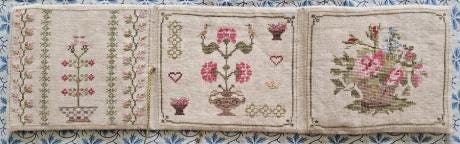 SAMPLERS NOT FORGOTTEN "1830's Rose Basket Needlebook" Counted Cross Stitch Pattern, 3 Patterns, Market 2025