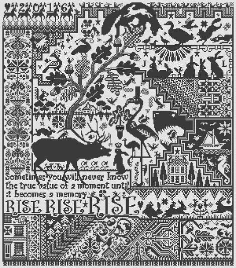 LONG DOG SAMPLERS "The Jaws of Hell"  Counted Cross Stitch Pattern  Sampler, Chart, Pattern Only