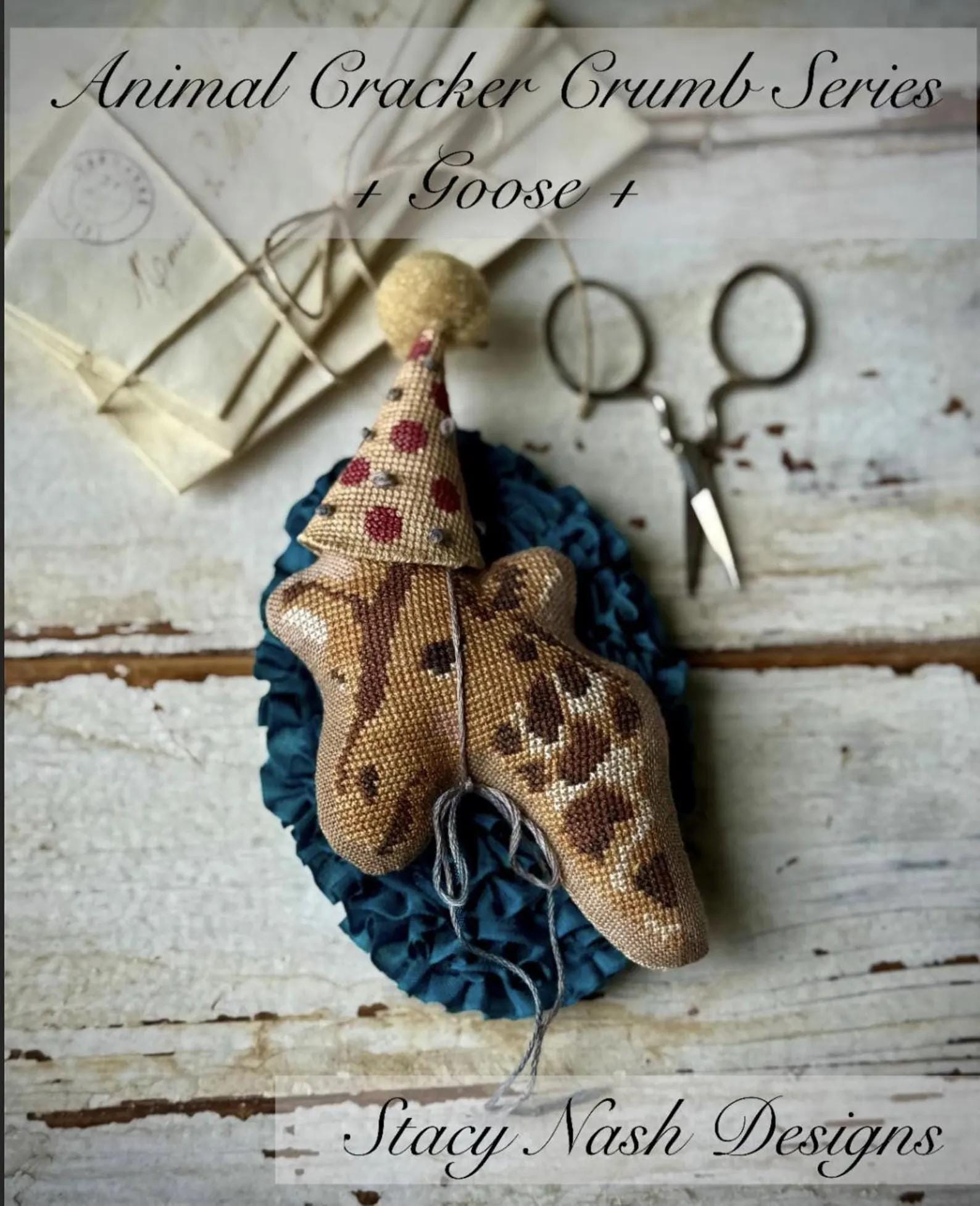 STACY NASH DESIGNS "Animal Cracker Crumbs Series ~ Goose" Counted Cross Stitch Pattern, Nashville Market 2025, Giraffe, Pattern Only