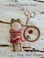 STACY NASH PRIMITIVES "Cracker Crumbs Series - Lily" Counted Cross Stitch Pattern, Cute Little Frog, 2025 Nashville Market, Pattern Only