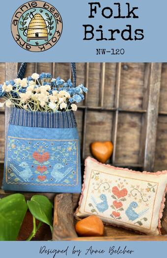 ANNIE BEEZ Folk Art " Folk Birds" Counted Cross Stitch Pattern, Chart, Nashville Market 2025, Pattern Only