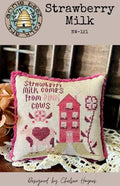 ANNIE BEEZ Folk Art "Strawberry Milk" Counted Cross Stitch Pattern, Chart, Cow, Pink Farm, Nashville Market 2025, Pattern Only