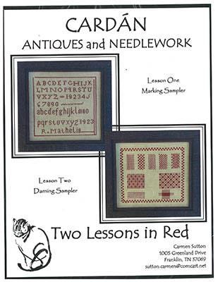 CARDAN ANTIQUES & NEEDLEWORK ~ "Two Lessons In Red" Counted Cross Stitch Pattern, Sampler, Nashville Market 2025 Release, Pattern Only