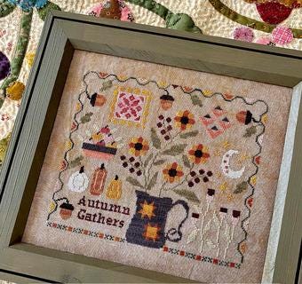 BLUEBERRY RIDGE DESIGNS "Autumn Gathers" Counted Cross Stitch Pattern, Chart, Nashville Needlework Market 2025, Pattern Only