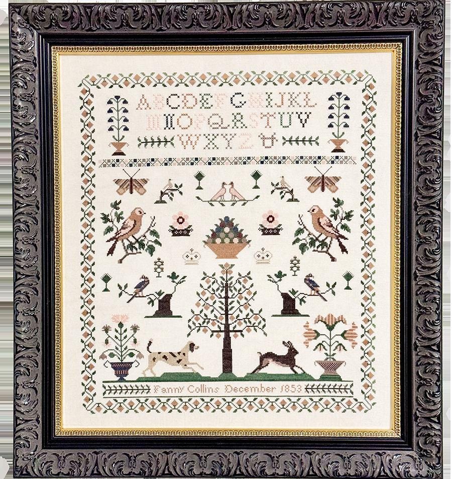 FOX AND RABBIT "Fanny Collins" Counted Cross Stitch Pattern, Sampler, Chart, Pattern Only