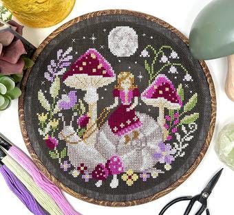 TINY MODERNIST "The Snail Rider" Counted Cross Stitch Pattern" Nashville Needlework Market 2025, Chart, Pattern Only