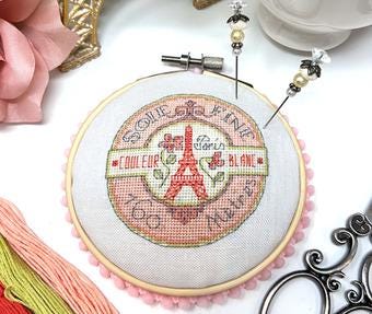 TINY MODERNIST "Vintage Paris" Counted Cross Stitch Pattern" Flowers, Nashville Needlework Market 2025, Chart, Pattern Only