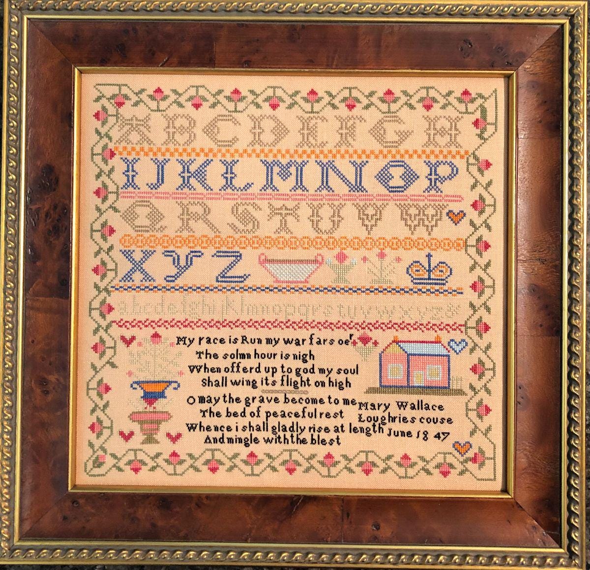 CROSS STITCH ANTIQUES "Mary Wallace 1847" Counted Cross Stitch Pattern, Antique Sampler Reproduction, Nashville Market 2025, Pattern Only