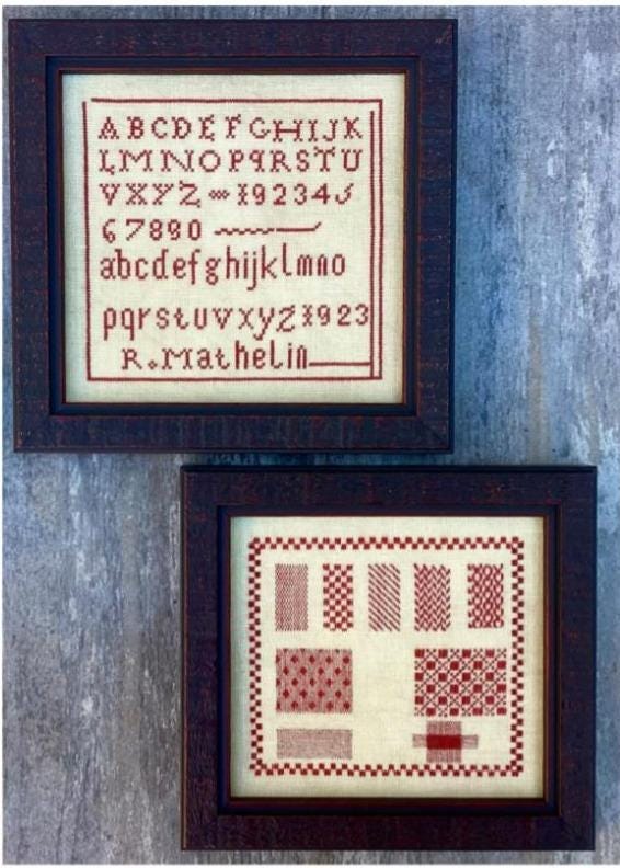 CARDAN ANTIQUES & NEEDLEWORK ~ "Two Lessons In Red" Counted Cross Stitch Pattern, Sampler, Nashville Market 2025 Release, Pattern Only