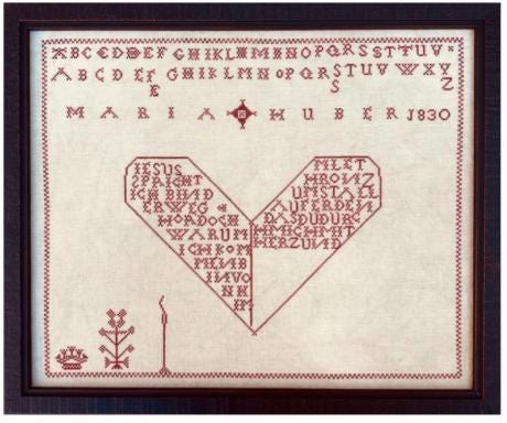 CARDAN ANTIQUES & NEEDLEWORK ~ "Maria Huber 1830" Counted Cross Stitch Pattern, Sampler, Nashville Market 2025 Release, Pattern Only