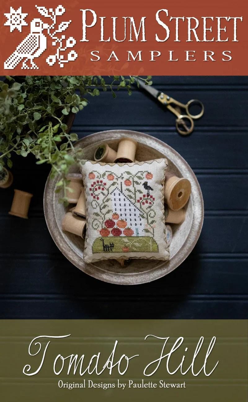 PLUM STREET SAMPLERS "Tomato Hill" Counted Cross Stitch Pattern  Americana, Chart, Nashville Needlework Market 2025, Paper Pattern