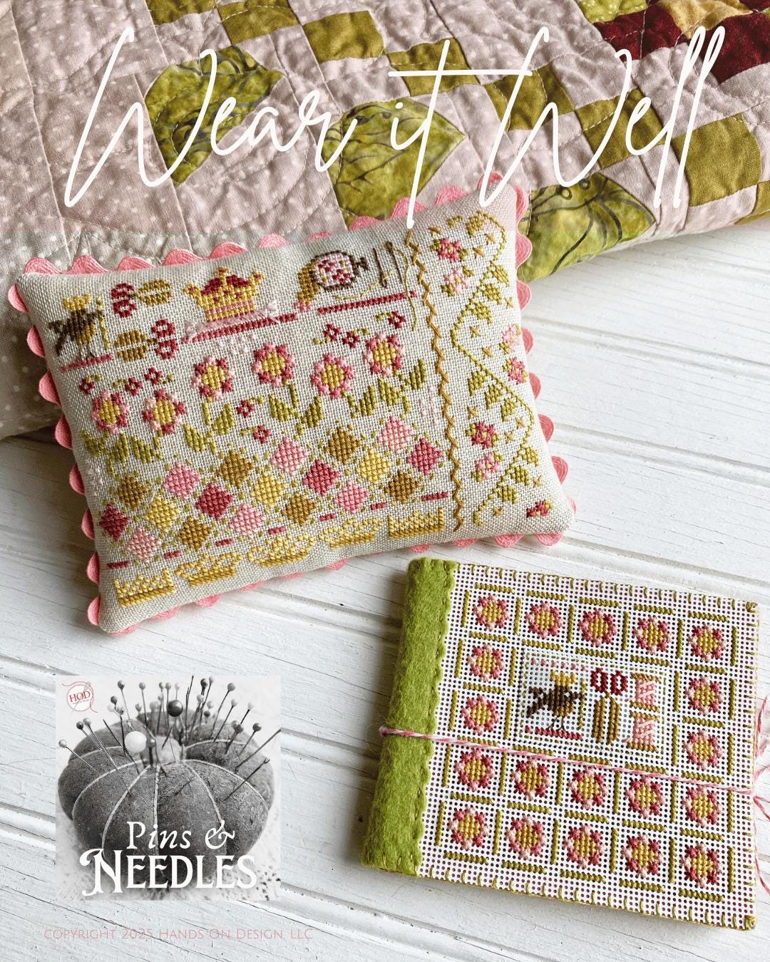 HANDS ON DESIGN "Wear It Well" Counted Cross Stitch Patterns, Pins & Needles, Chart, Nashville Needlework Market 2025, Pattern Only