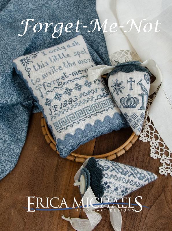 ERICA MICHAELS "Forget-Me-Not"  Counted Cross Stitch Pattern  Chart, 3 Patterns, Pattern Only