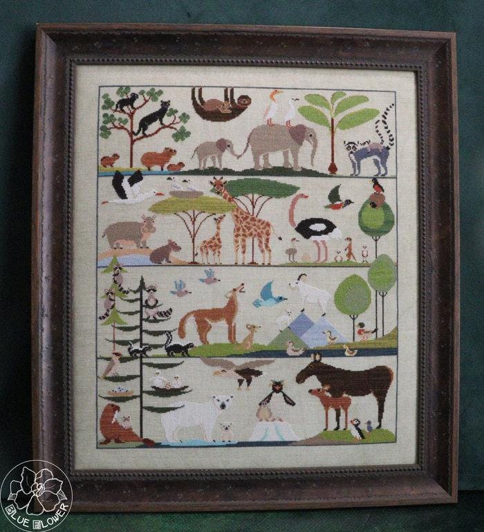THE BLUE FLOWER "Baby Animals"  Counted Cross Stitch Pattern  2025 Nashville Market, Pattern Only
