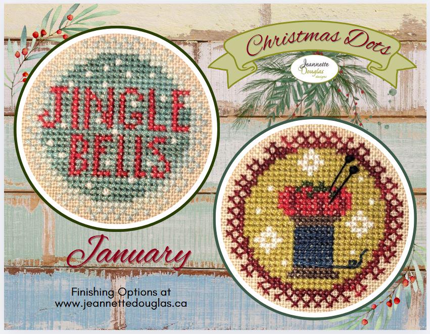 JEANNETTE DOUGLAS DESIGNS "Christmas Dots January" Counted Cross Stitch Pattern, Nashville Needlework Market 2025, Pattern Only