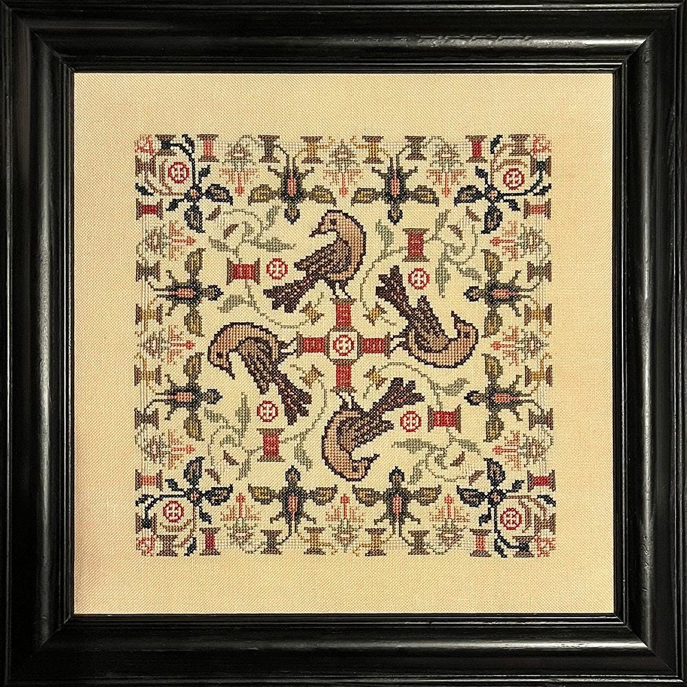INK CIRCLES "Sewing Bird" Counted Cross Stitch Pattern, Chart, Pattern Only