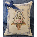 SAMPLERS NOT FORGOTTEN "Posey Basket Kit" Cross Stitch Pattern, Linen, Floss, Backing Fabric, Trim and Charm