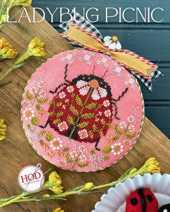 HANDS ON DESIGN "Ladybug Picnic" Counted Cross Stitch Patterns, Chart, Nashville Needlework Market 2025, Pattern Only