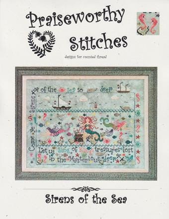 PRAISEWORTHY STITCHES "Sirens Of The Sea" Counted Cross Stitch Pattern, Summer, 2025 Market Release