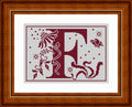Reflets de Soie ~ Alphabet Romantique ~ F ~ Counted Cross Stitch Pattern, Chart, Maison Choisel, Pattern Only