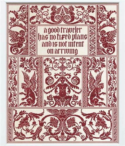 MODERN FOLK Embroidery "The Good Traveler" Counted Cross Stitch Pattern, Chart, Pattern Only