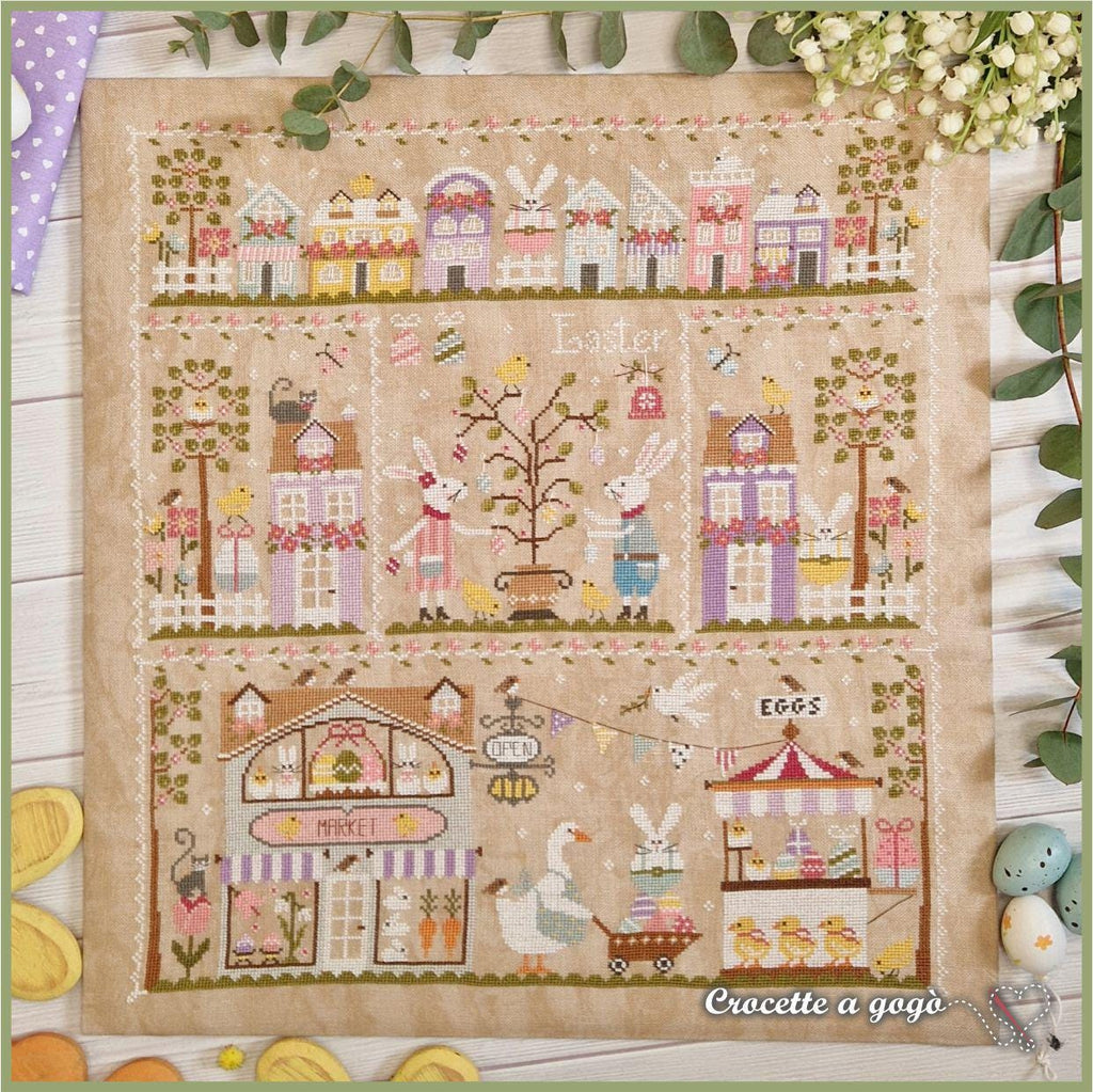 Crocette A Gogo  "Easter In The City"  Counted Cross Stitch Chart  Pasqua In Citta,  Pattern Only