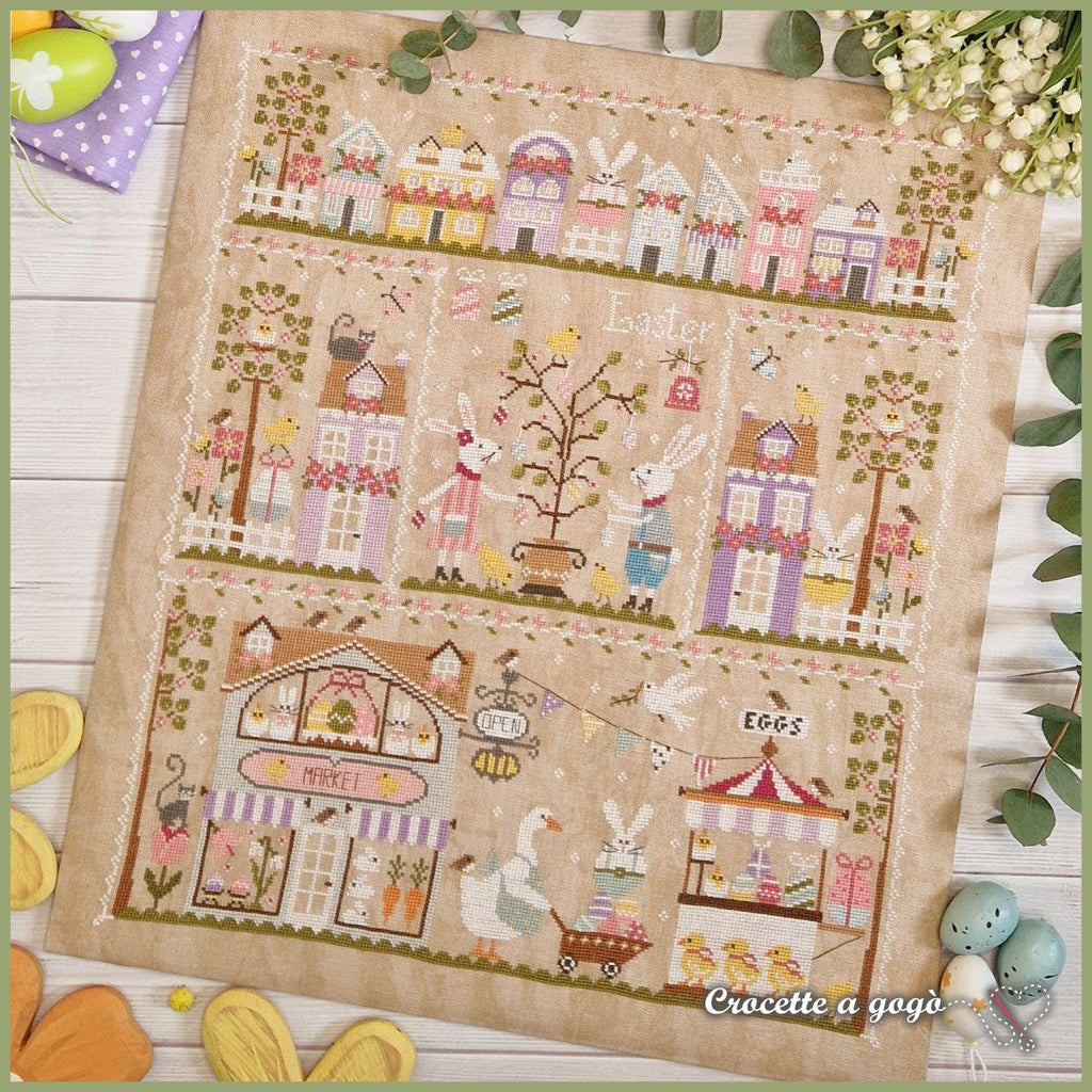 Crocette A Gogo  "Easter In The City"  Counted Cross Stitch Chart  Pasqua In Citta,  Pattern Only