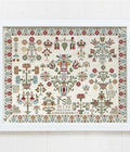 Modern Folk Embroidery "Frouwke Sijmens Bos 1792" Counted Cross Stitch Pattern, My Sewing Cloth, Pattern Only