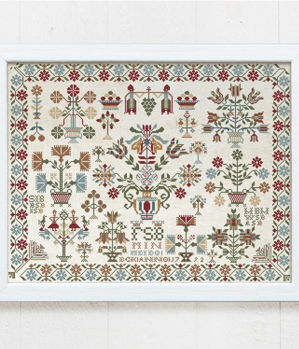 Modern Folk Embroidery "Frouwke Sijmens Bos 1792" Counted Cross Stitch Pattern, My Sewing Cloth, Pattern Only
