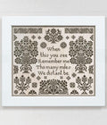 Modern Folk Embroidery "When This You See Rember Me" Counted Cross Stitch Pattern, Pattern Only
