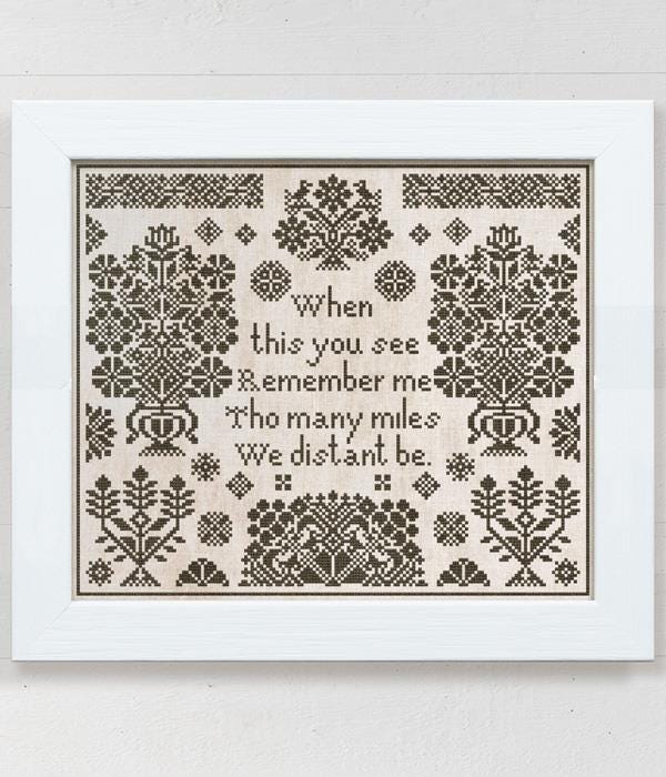 Modern Folk Embroidery "When This You See Rember Me" Counted Cross Stitch Pattern, Pattern Only