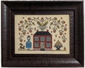 FOX AND RABBIT "A Gathering of Acorns" Counted Cross Stitch Pattern, Sampler, Chart, Pattern Only