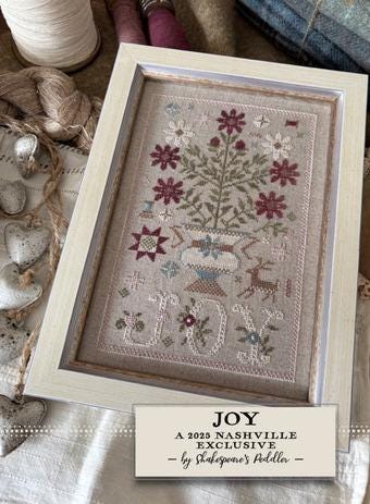 SHAKESPEARE'S PEDDLER "Joy" Counted Cross Stitch Chart, A 2025 Nashville Exclusive, Pattern Only