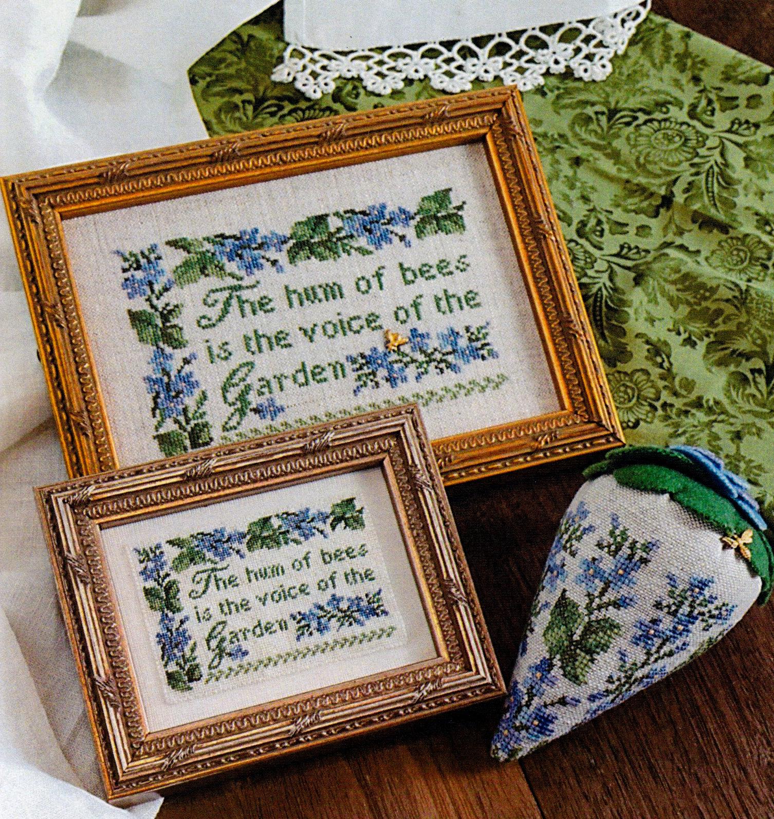 ERICA MICHAELS "Voice Of The Garden" Counted Cross Stitch Pattern, Brass Bee Charm Included, Chart, Nashville Market 2025