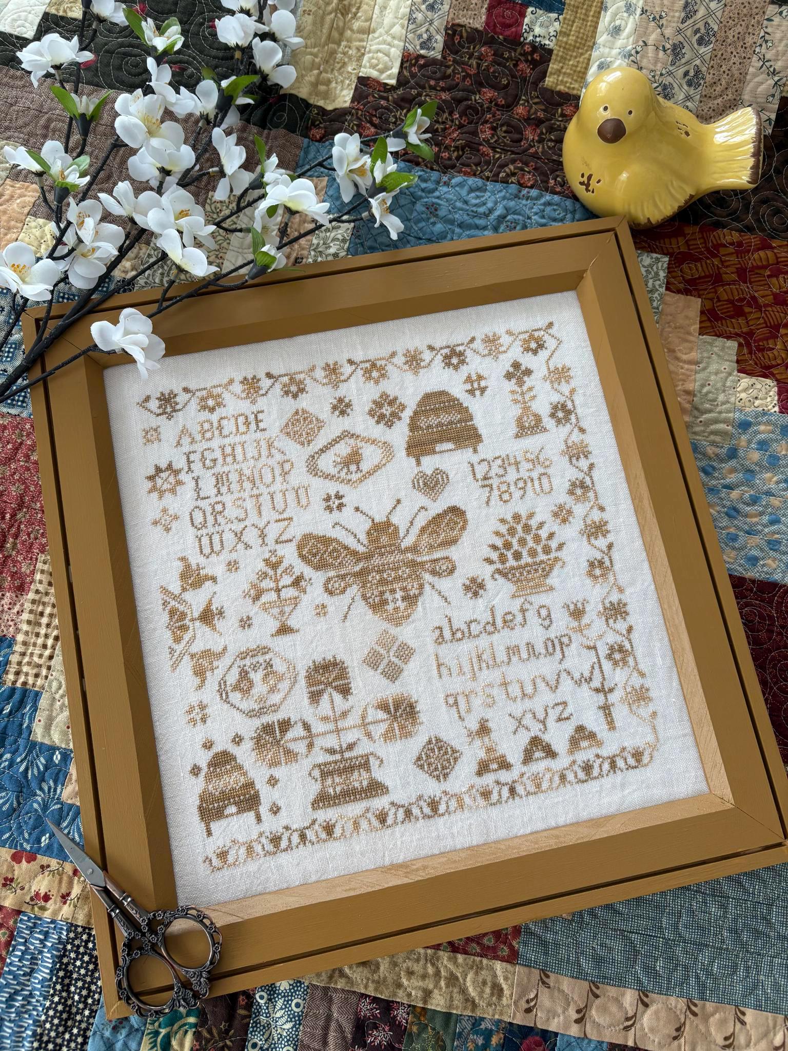 Pansy Patch Quilts and Stitchery "Honey Bee Sampler" Counted Cross Stitch Pattern, Chart, Needlework Marketplace 2025