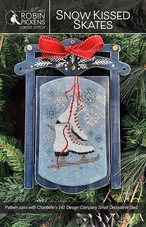 Robin Pickens "Snow Kissed Skates", Counted Cross Stitch Pattern, Chart, Pattern Only