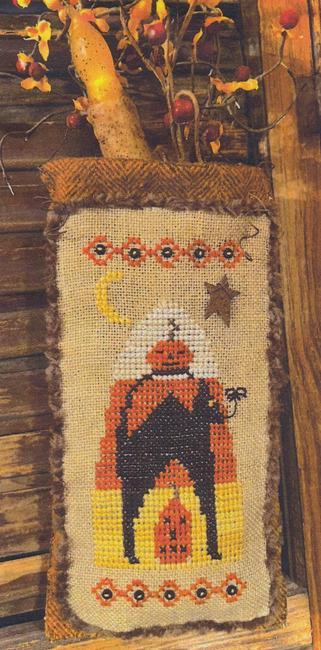HOMESPUN ELEGANCE "Candy Corn & Friends" Counted Cross Stitch Pattern, Autumn, Halloween, Fall, Black Cat, Pattern Only