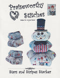 PRAISEWORTHY STITCHES "Stars and Stripes Stacker" Counted Cross Stitch Pattern, Christmas, 2025 Market Release