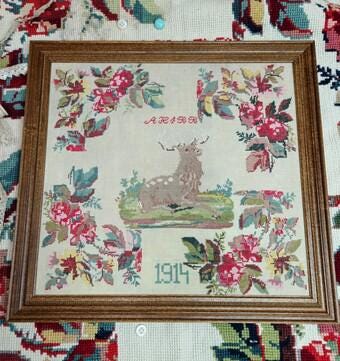 QUAINT ROSE NEEDLEARTS "1914 Floral Stag" Counted Cross Stitch Pattern, Sampler, Chart, Nashville Needlework Market 2025, Pattern Only
