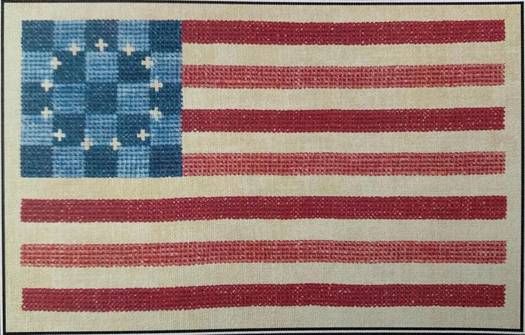 Artful Offerings "Where Liberty Dwells" cross stitch pattern, American Flag, PAPER PATTERN