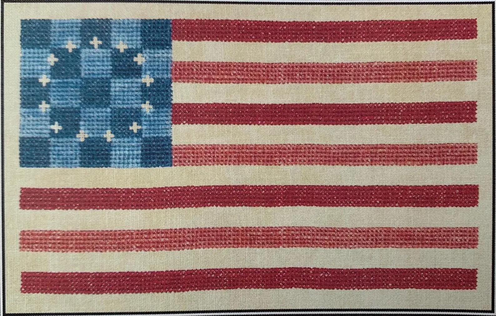 Artful Offerings "Where Liberty Dwells" cross stitch pattern, American Flag, PAPER PATTERN