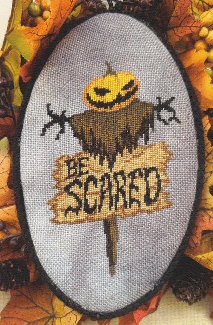 KESLYNS "Be Scared" Counted Cross Stitch Pattern, Chart, Pattern Only