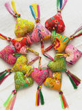 Handmade Heart Decorations x12, Unique Set of 12 Love Heart Ornaments, Home Decor, Lovers Gifts for Her, Eclectic Home Decor
