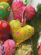 Handmade Heart Decorations x12, Unique Set of 12 Love Heart Ornaments, Home Decor, Lovers Gifts for Her, Eclectic Home Decor