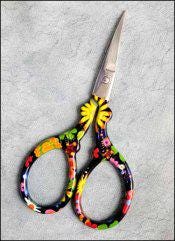 YARN TREE Navy Floral Embroidery Scissors ~ Premium Stainless Steel Scissors ~ 3.6" Long