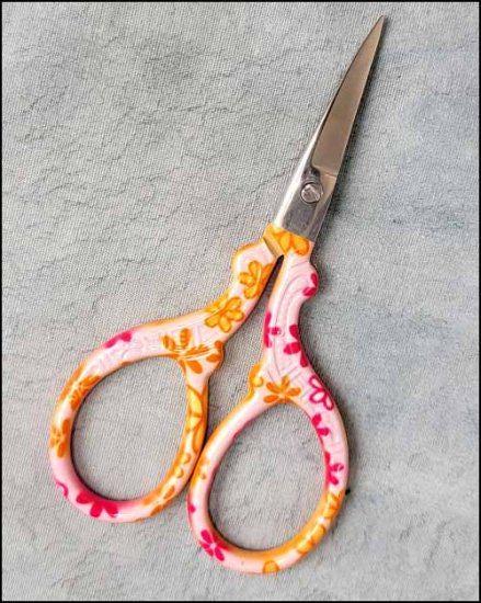 YARN TREE Yellow Floral Floral Embroidery Scissors ~ Premium Stainless Steel Scissors ~ 3.6" Long