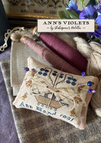 SHAKESPEARE'S PEDDLER "Ann's Violets" Counted Cross Stitch Chart, Nashville Needlework Market 2025, Pattern Only