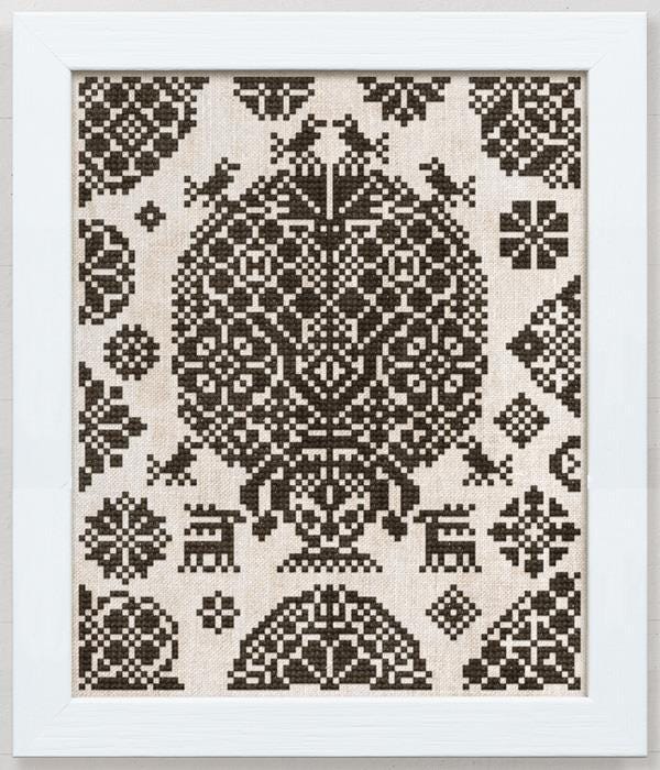 MODERN FOLK EMBROIDERY "A Mini Vierlande Style Sampler" Counted Cross Stitch Pattern, Chart, Pattern Only