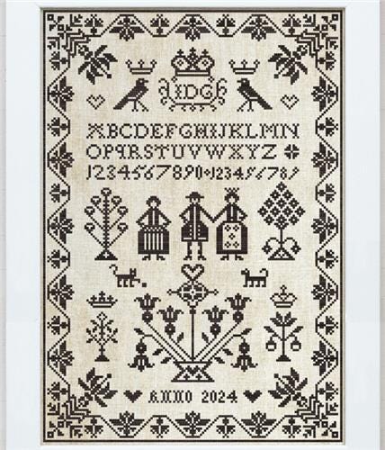 MODERN FOLK EMBROIDERY "A Royal Affair" Counted Cross Stitch Pattern, Chart, Pattern Only